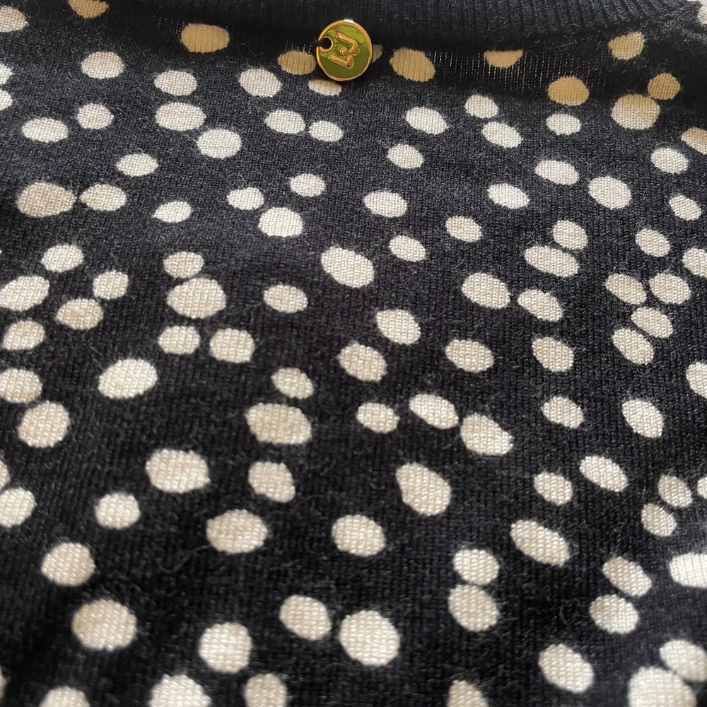 Liu Jo Black and White Dotted Snap Closure Cardigan - Picture 6 of 7